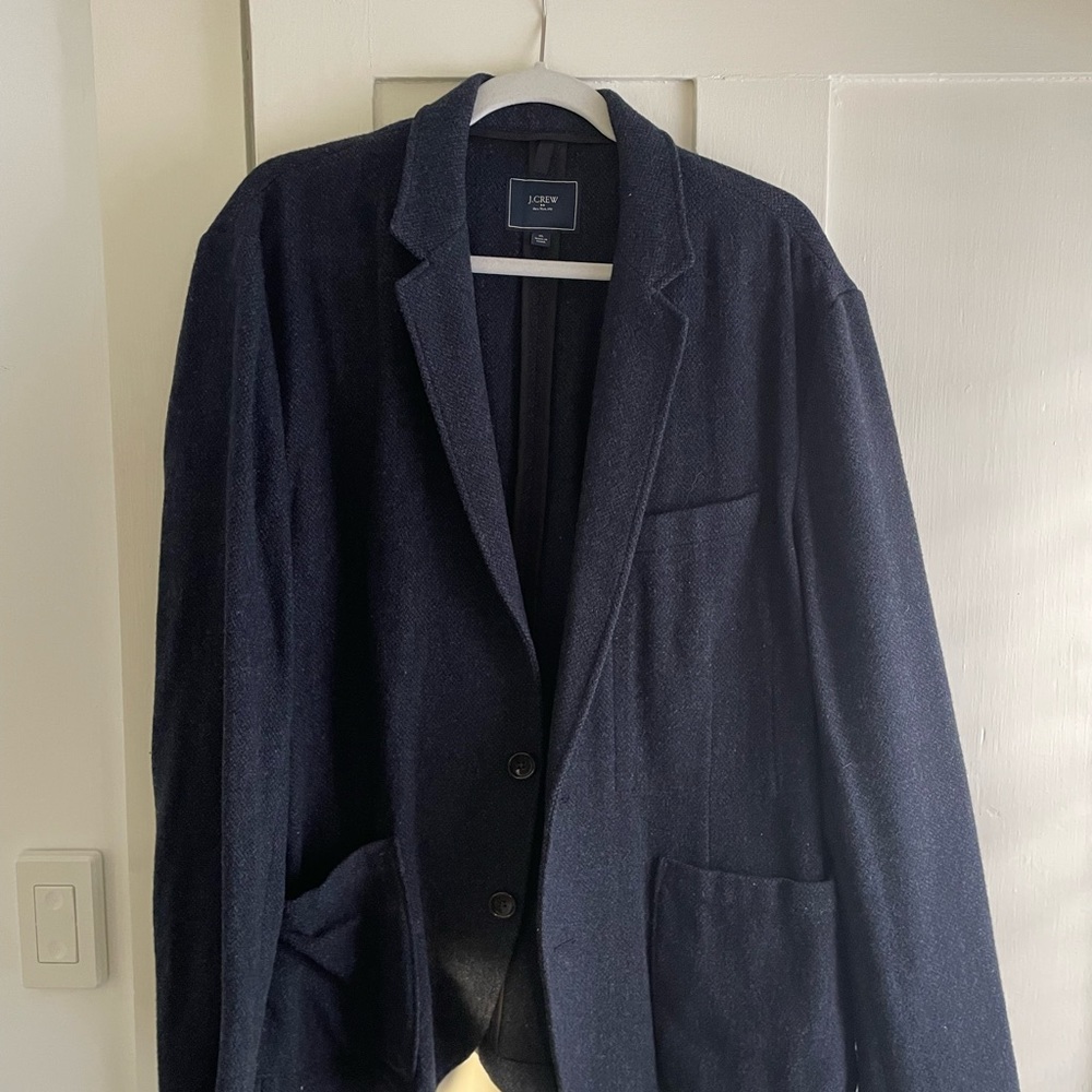 J. Crew Men's Unstructured Knit Navy Blue Blazer